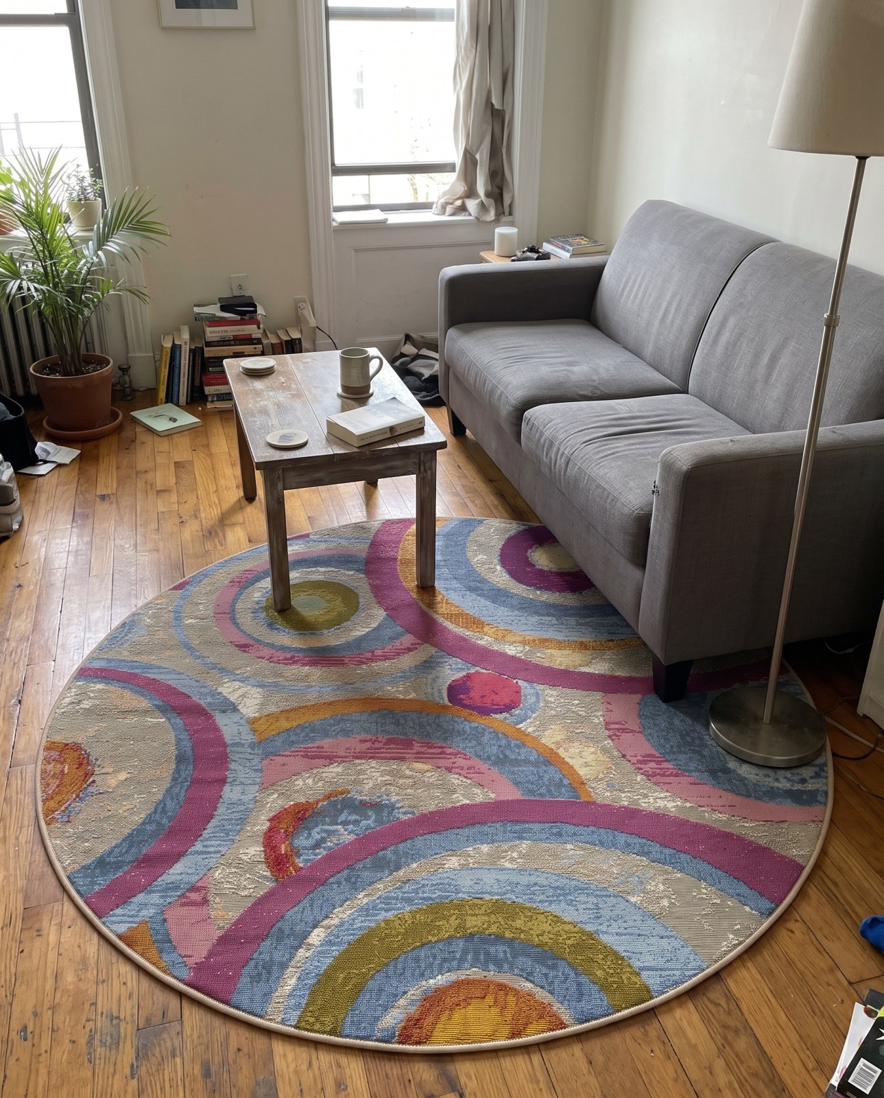 4' x 4' Lomax · Abstract circles Outdoor Rug, multi
