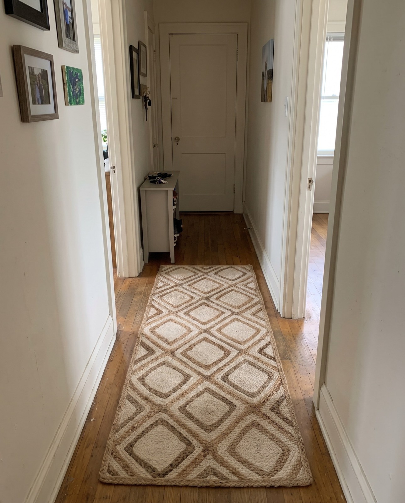 2' 7 x 6' 1 Halsey · Diamond Braided Jute Rug, natural and cream
