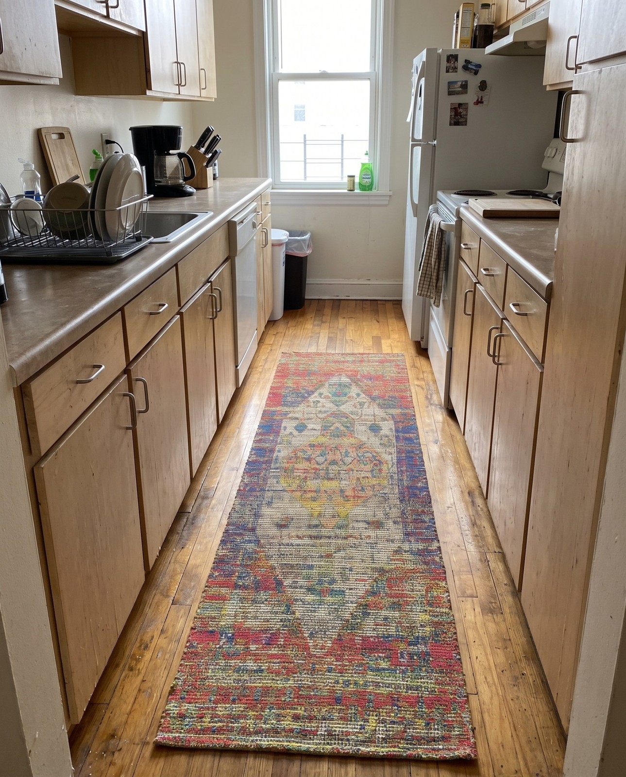 Detail image of 2' x 3' 1 Milford · Distressed medallion rug, multicolor
