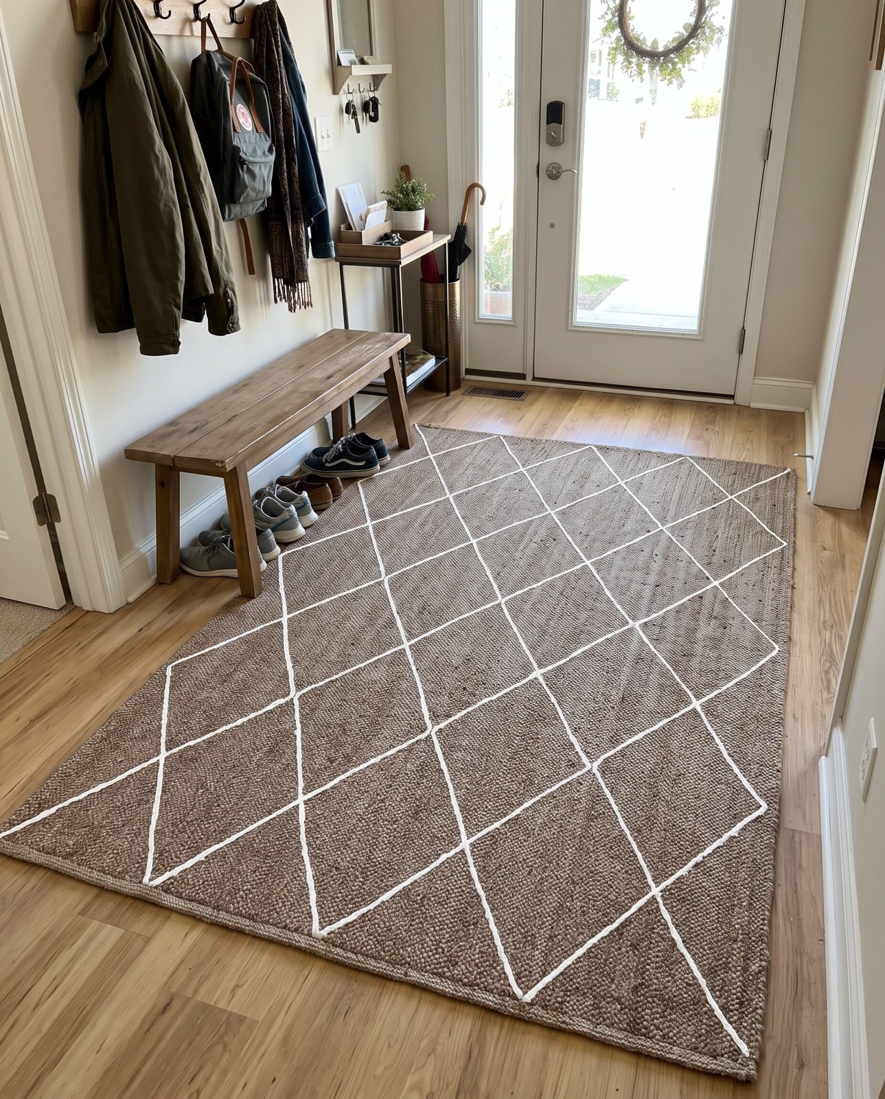 9' x 12' 2 Bishop · Diamond Braided Jute Rug