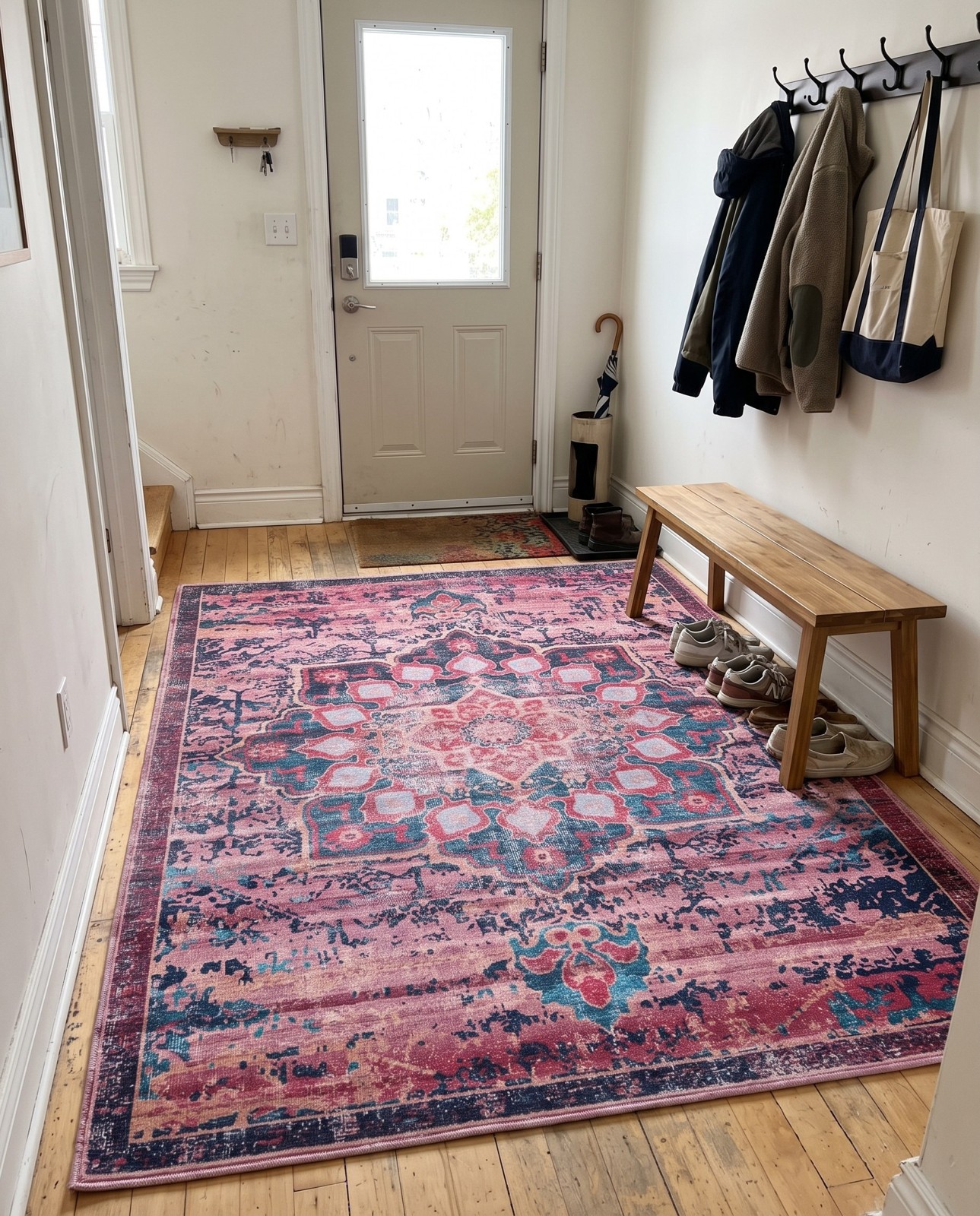 7' 10 x 10' Rideout · Border Washable Rug, brick