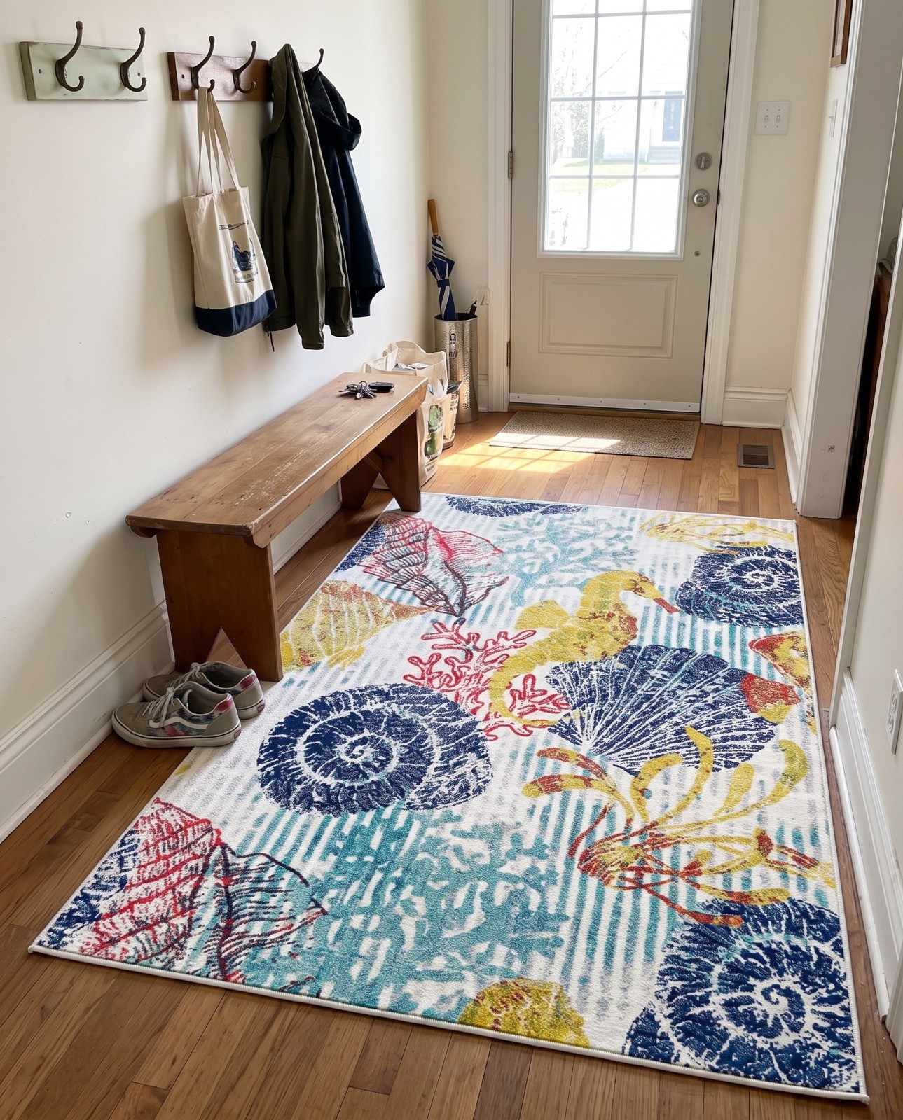 Detail image of 7' 10 x 10' Bewley · Lines rug, multi