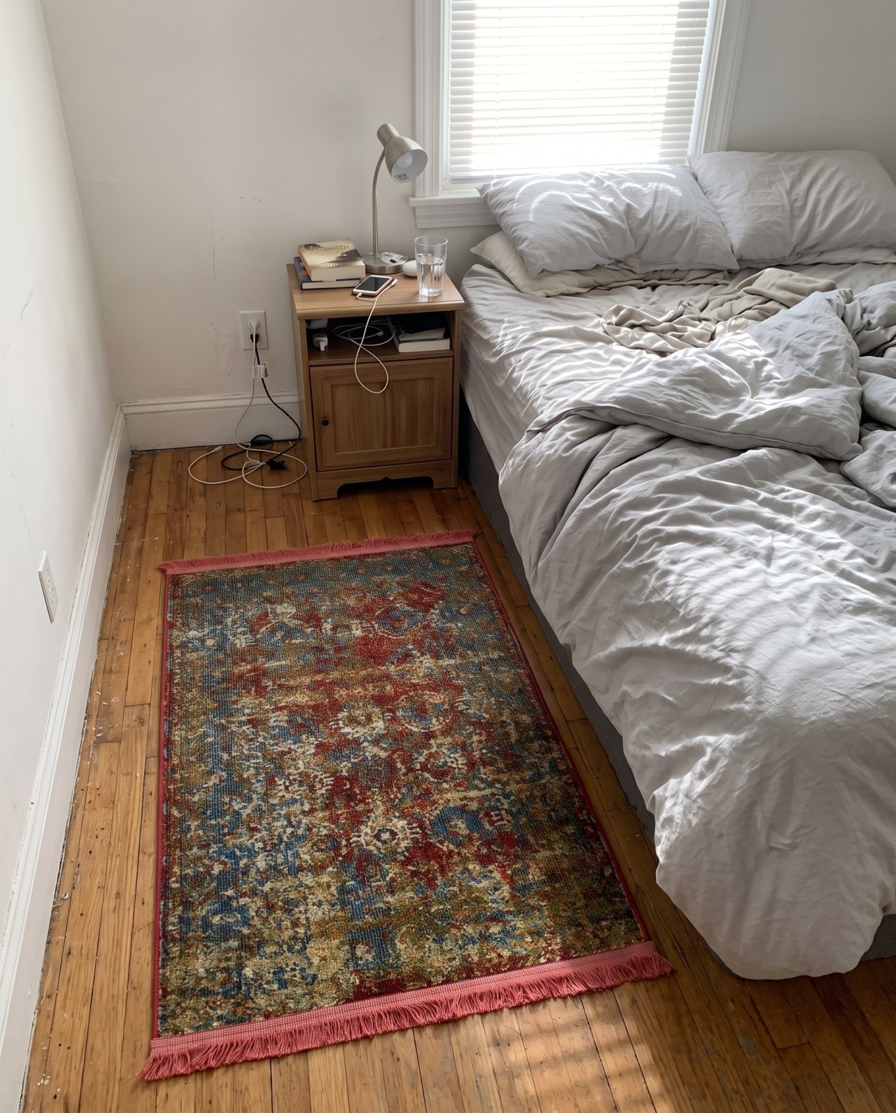 2' 2 x 3' Paley · Distressed traditional rug, red and multi