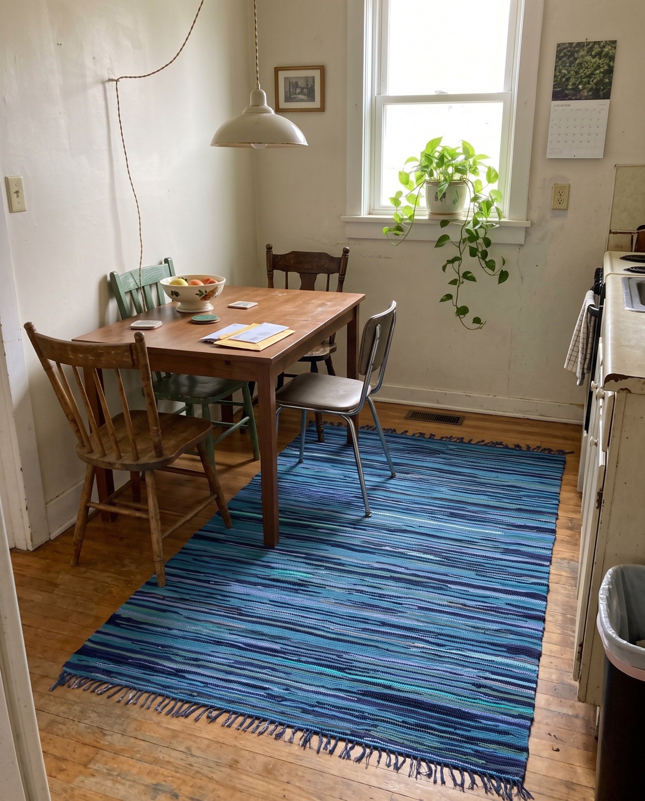 5' x 8' Fenn · Lines Chindi Rug, navy