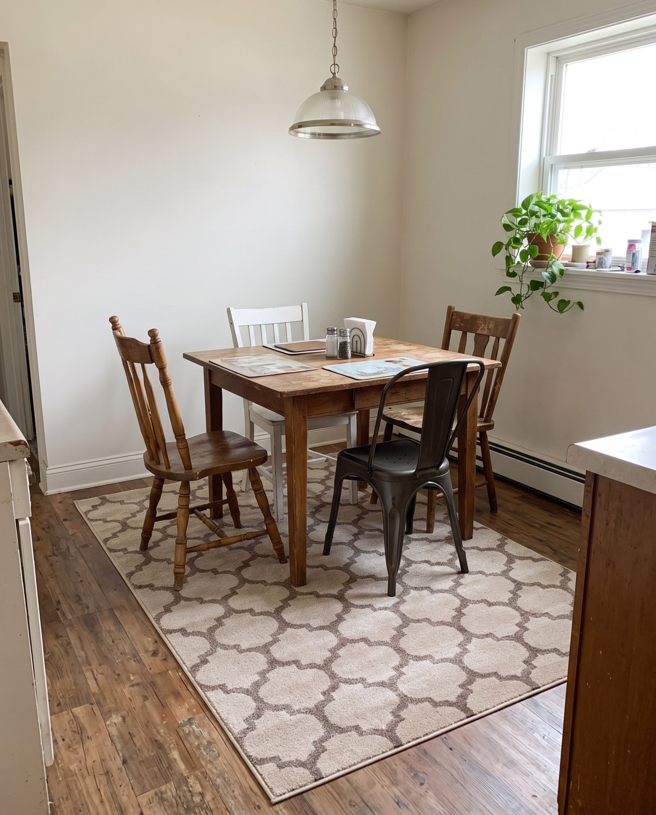 4' x 6' Arkwright · Lattice rug, beige and tan