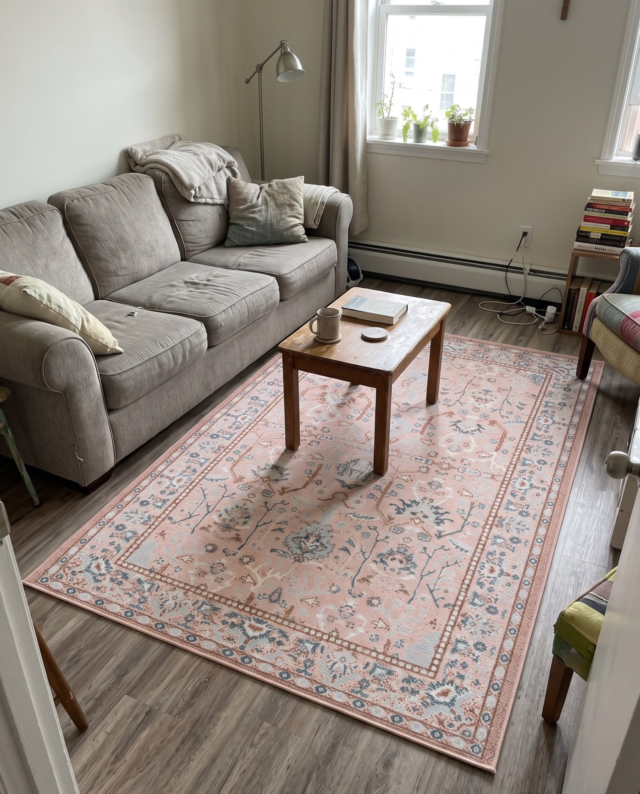 7' 10 x 11' Sandys · Border Washable Rug, rose pink