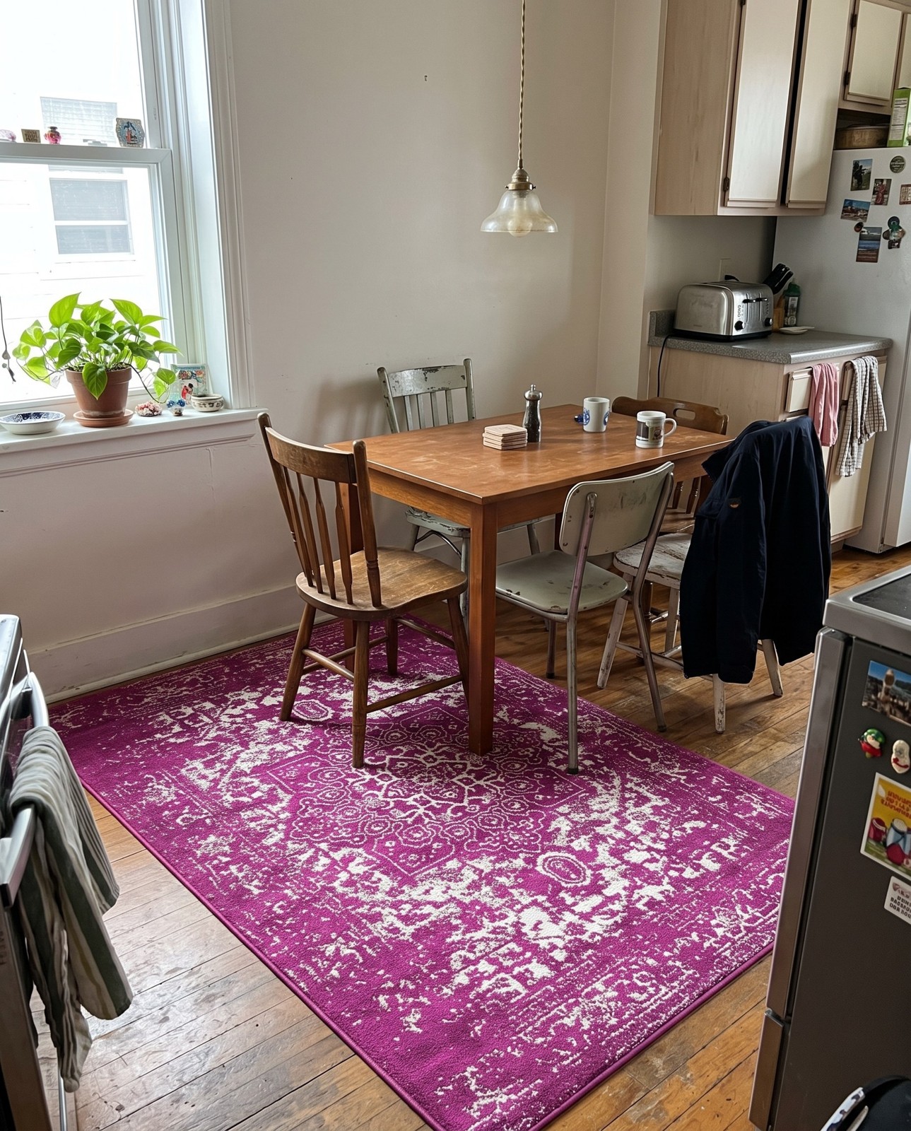 10' x 13' Birch · Border rug, purple