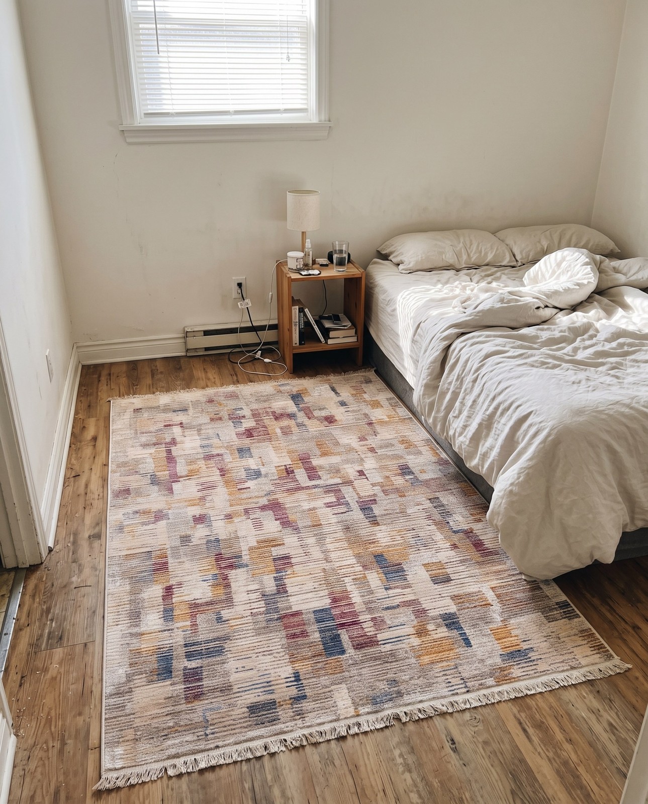 Detail image of 4' x 5' 10 Hubbard · Abstract rug, ivory and multi