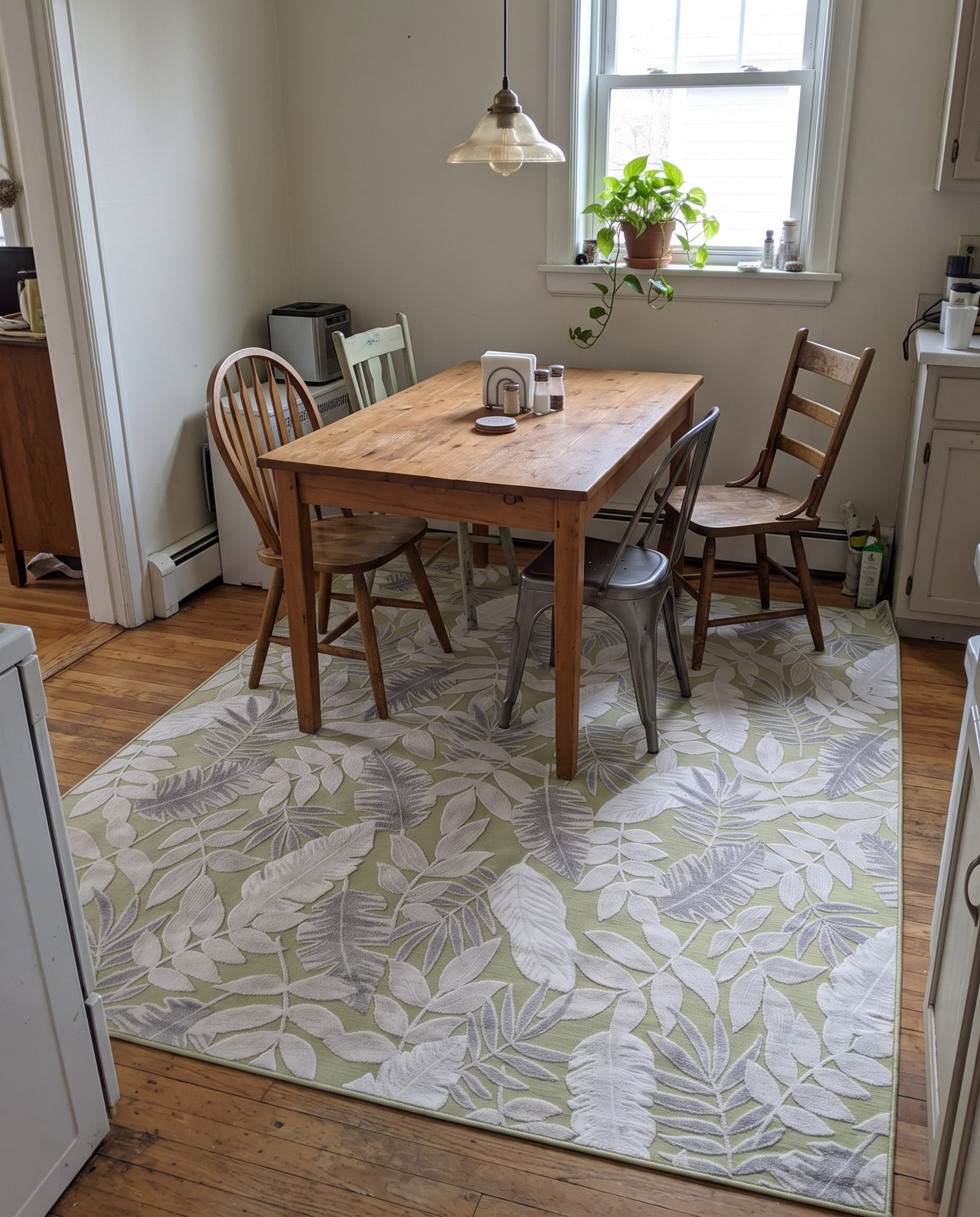 9' 9 x 12' Quimby · Botanical Outdoor Rug, green, ivory, and gray
