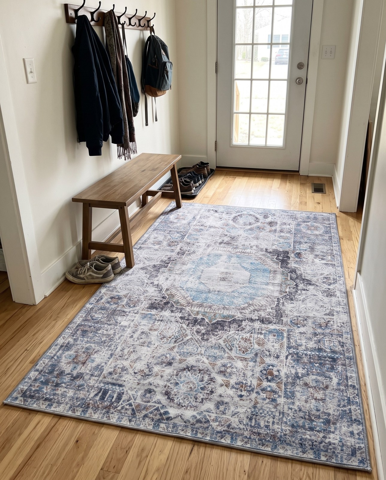 Detail image of 5' 3 x 8' Cinnabar · Medallion rug, vintage ivory