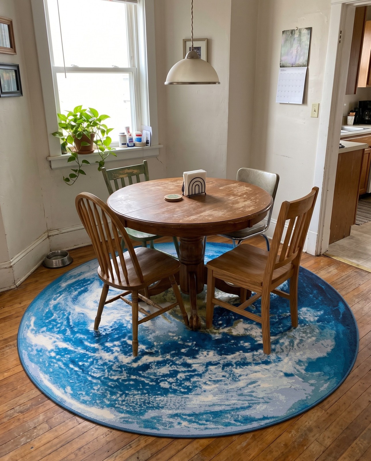 7' 10 x 7' 10 Lomax · Abstract Outdoor Rug, blue and olive