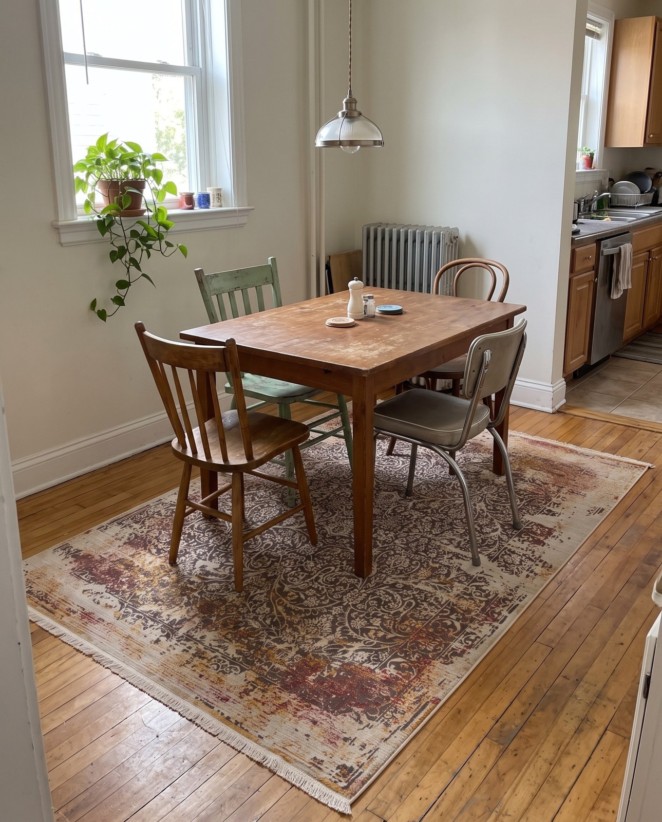 6' x 8' 9 Harding · Border rug, gray