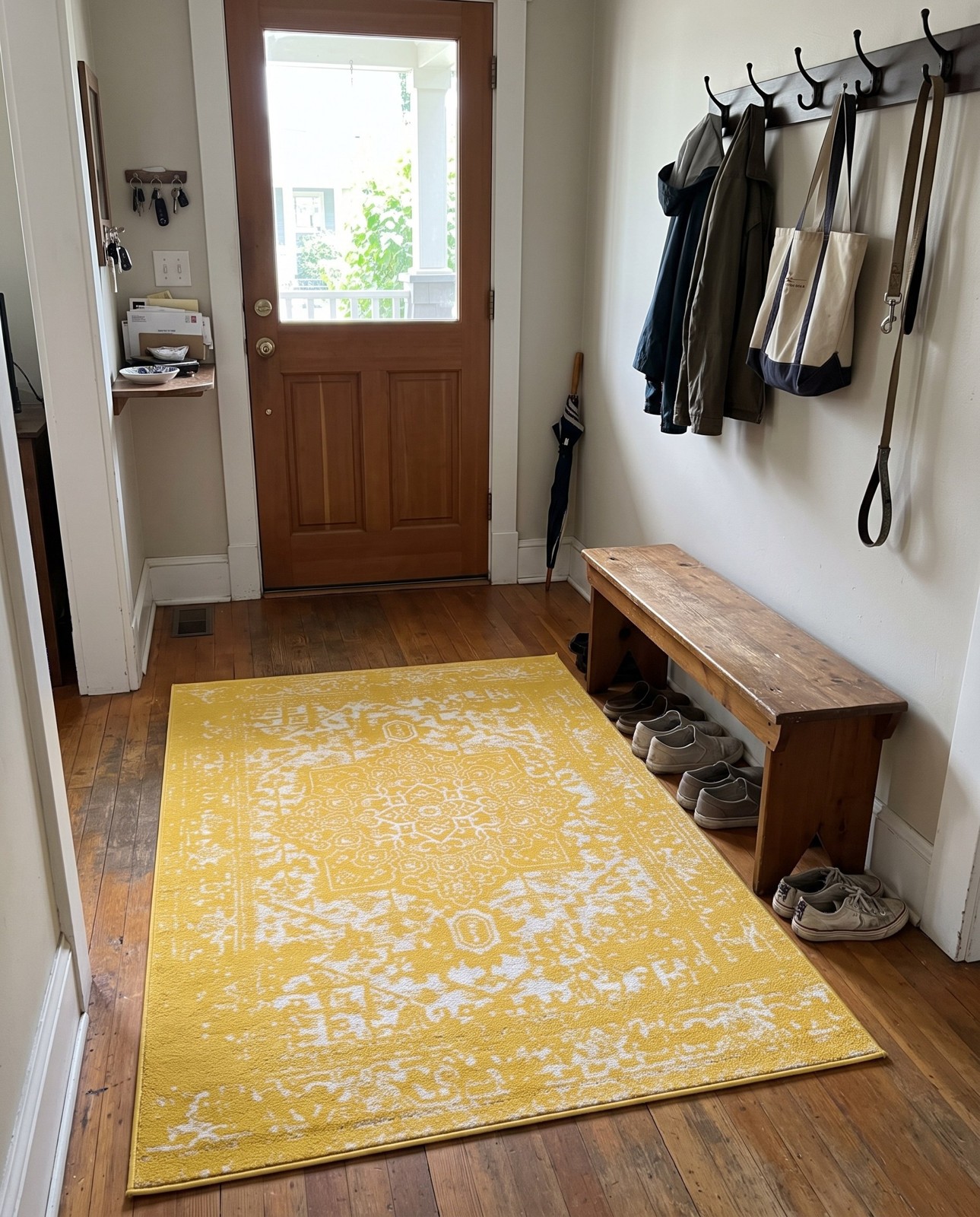 3' x 5' 3 Birch · Border rug, yellow