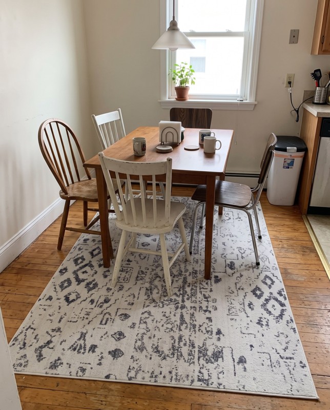 Quinn Abstract rug, 4×6, in a room