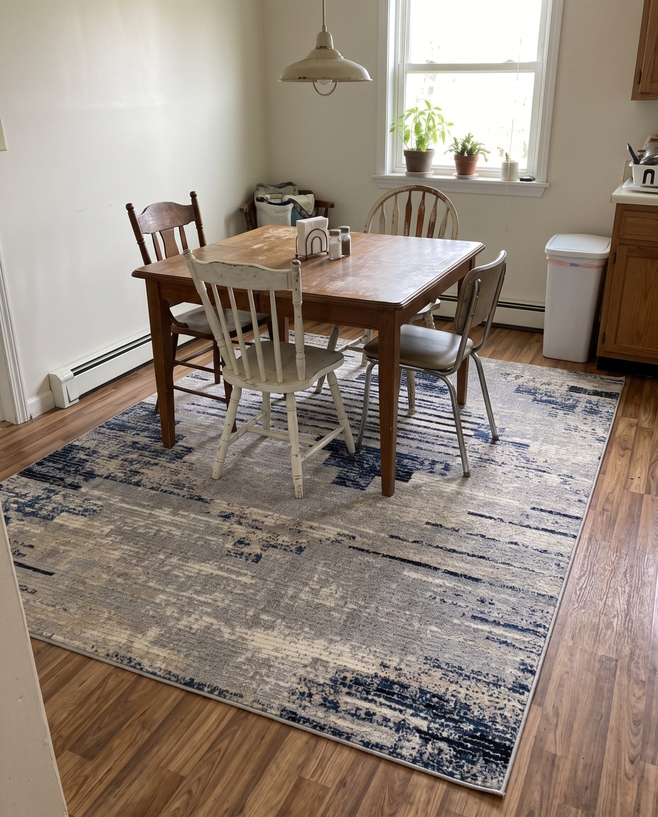 2' x 3' Amarillo · Abstract rug, gray and blue