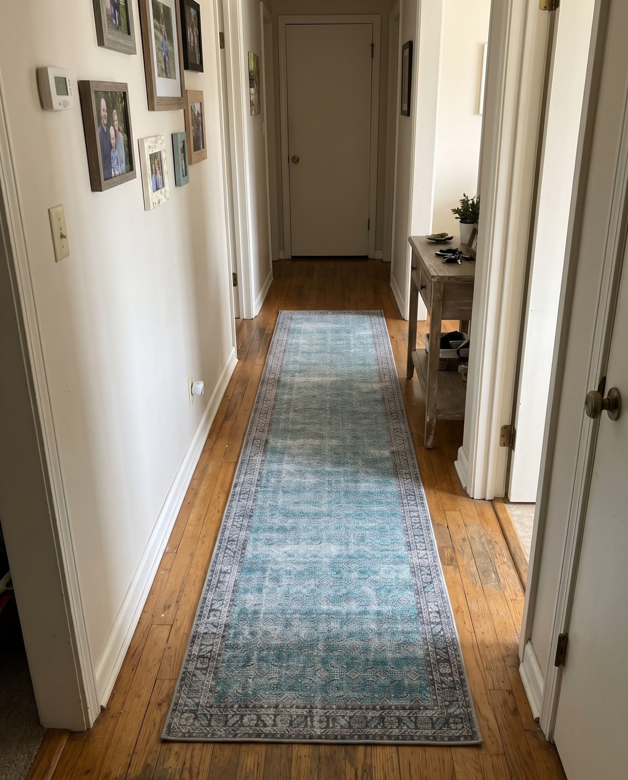 2' 6 x 12' Forrester · Traditional floral Washable Rug, blue and black