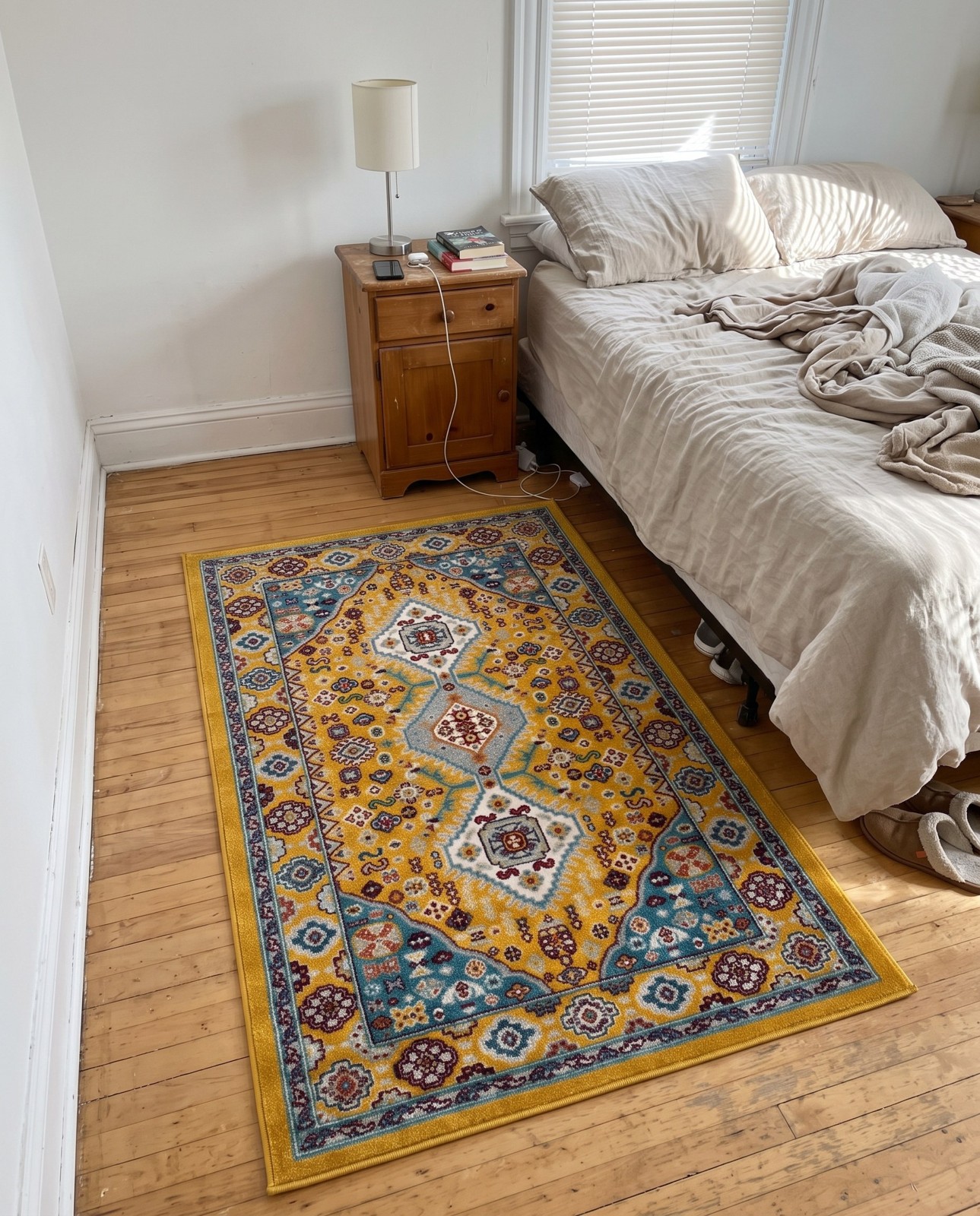 3' 3 x 5' 3 Middlebury · Border Washable Rug, yellow gold
