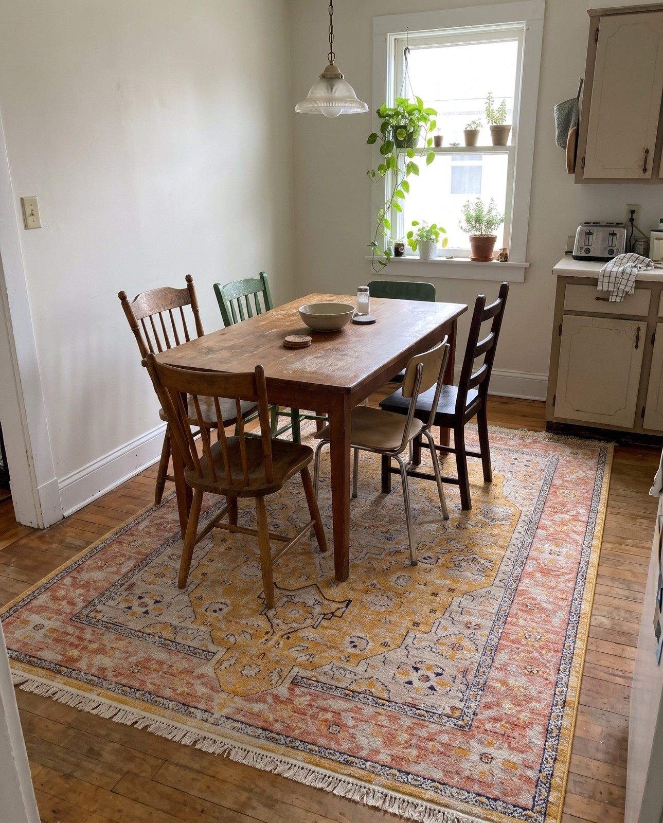 2' x 3' Thane · Border rug, yellow