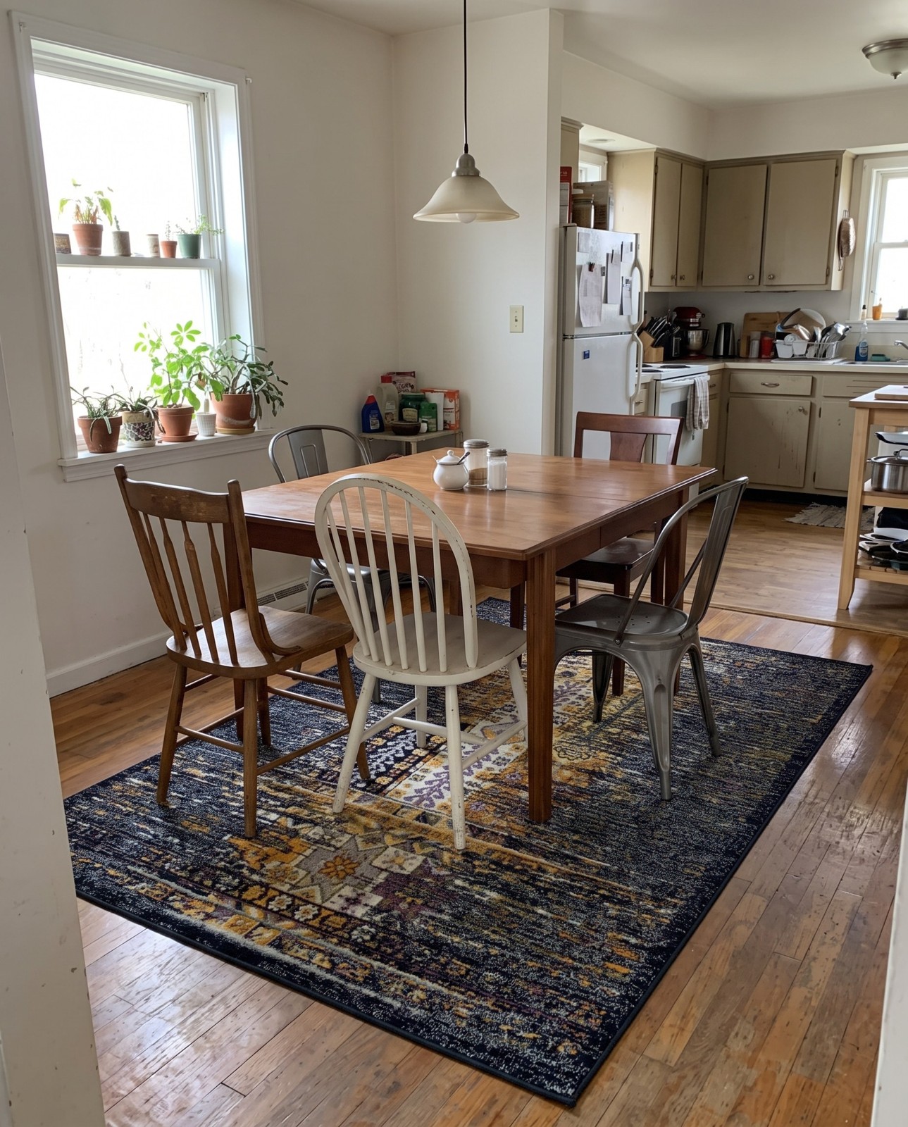 4' x 6' Cloudberry · Border rug, navy blue