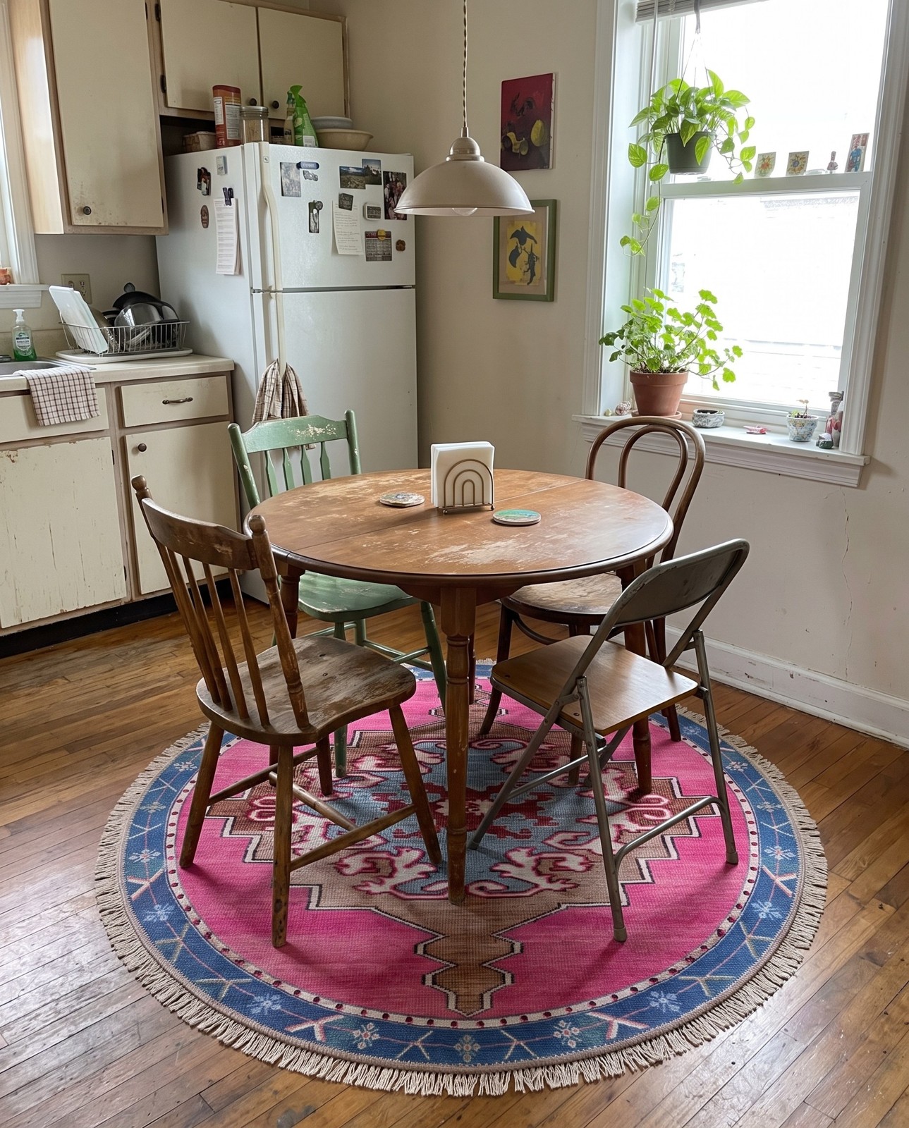 Detail image of 2' x 3' Sanderson · Border Washable Rug, fushia