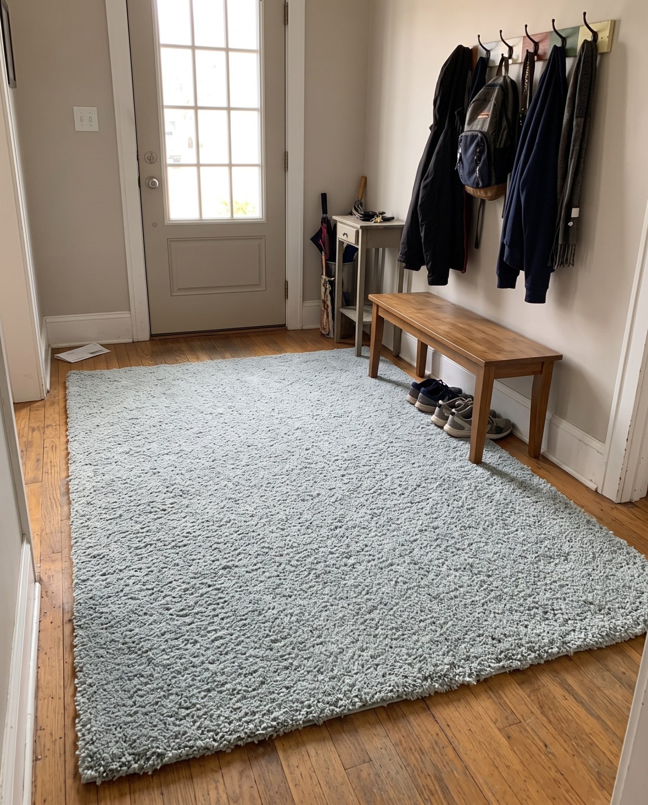 8' x 11' Calvert · Solid Shag Rug, sage green