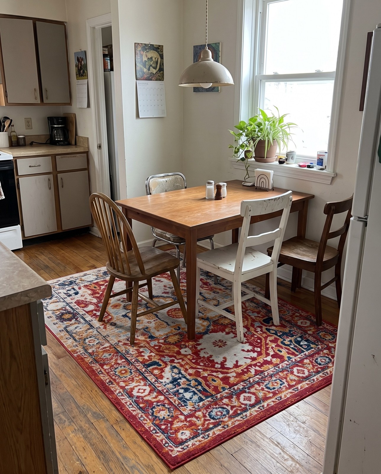 4' x 6' Pierce · Medallion rug, rust and navy