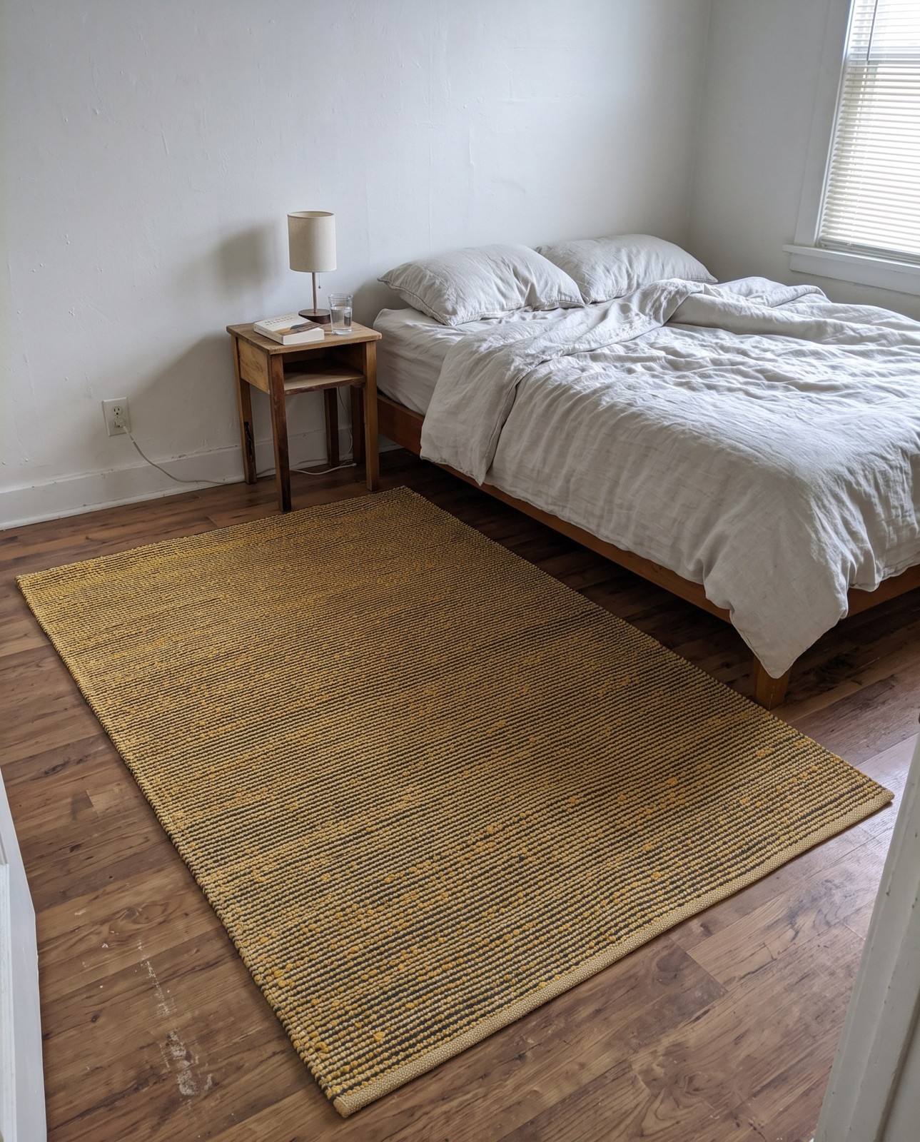 4' 1 x 6' 1 Keeler · Solid Wool Rug, yellow and navy