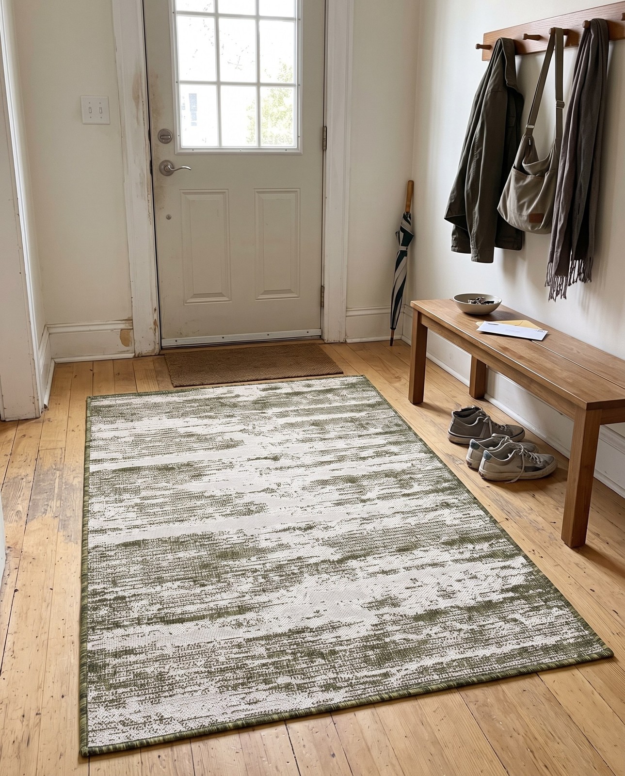 Detail image of 2' x 3' Henley · Abstract Outdoor Rug, green