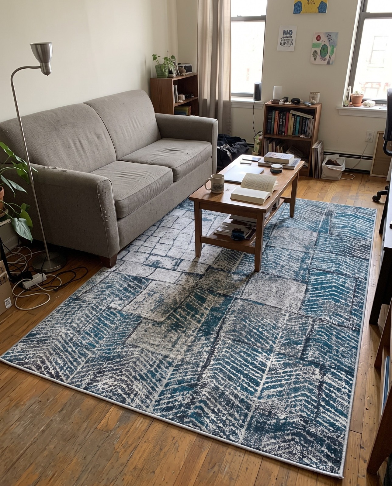 4' x 6' Appleton · Abstract rug, grey