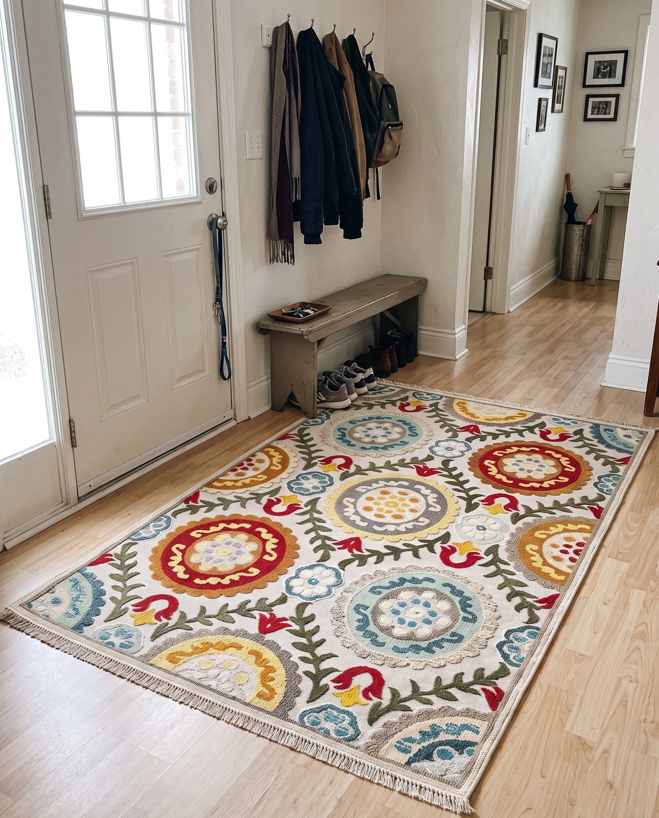 Detail image of 6' x 9' Quincy · Geometric Outdoor Rug, ivory beige