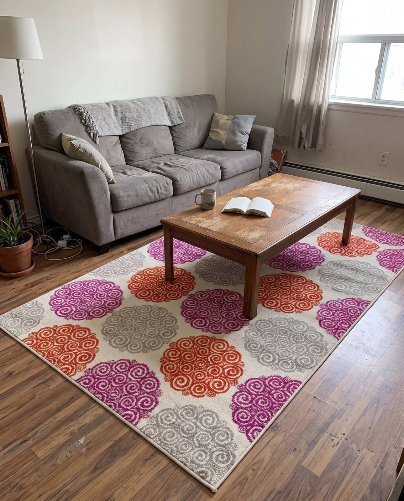 4' x 6' Burlington · Geometric rug, gray