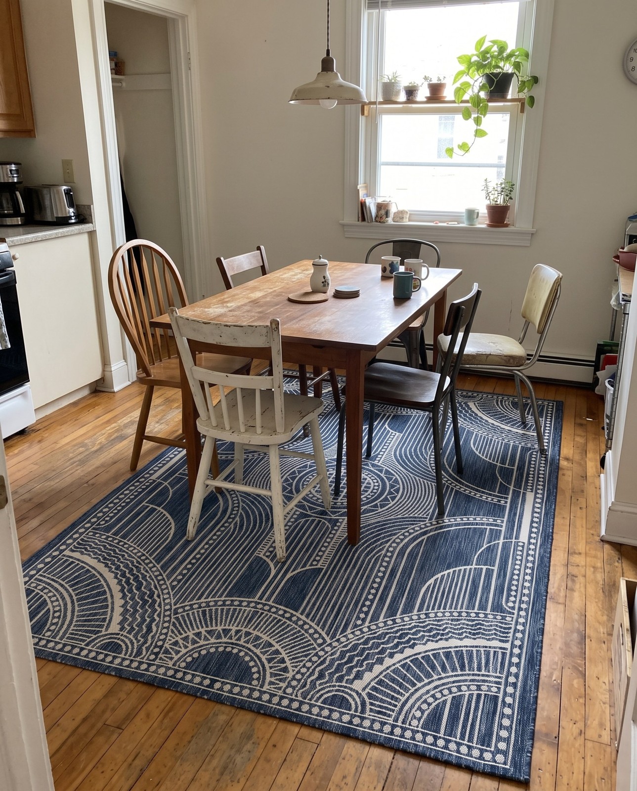 4' x 6' Brough · Geometric Outdoor Rug, blue