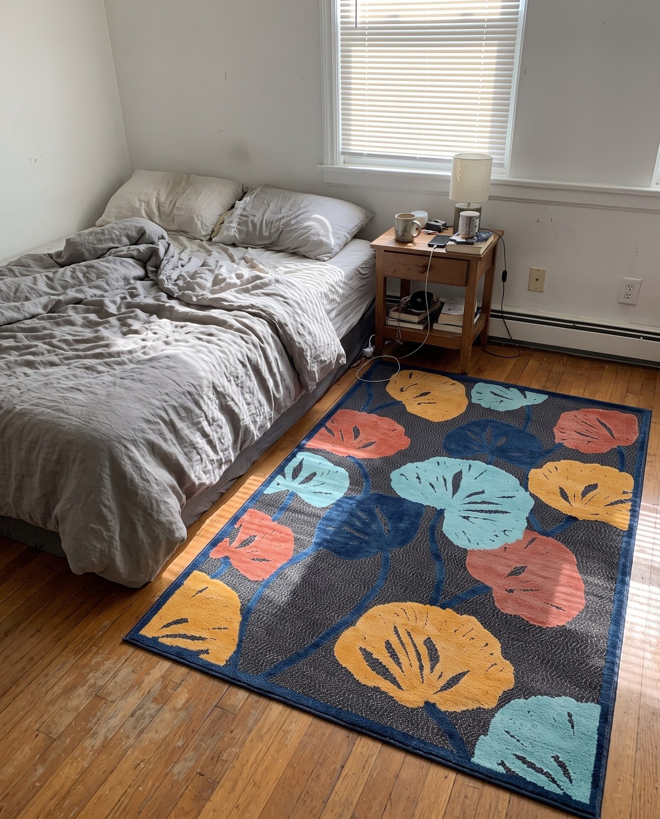 Detail image of 6' x 9' Slade · Floral / botanical Outdoor Rug, charcoal