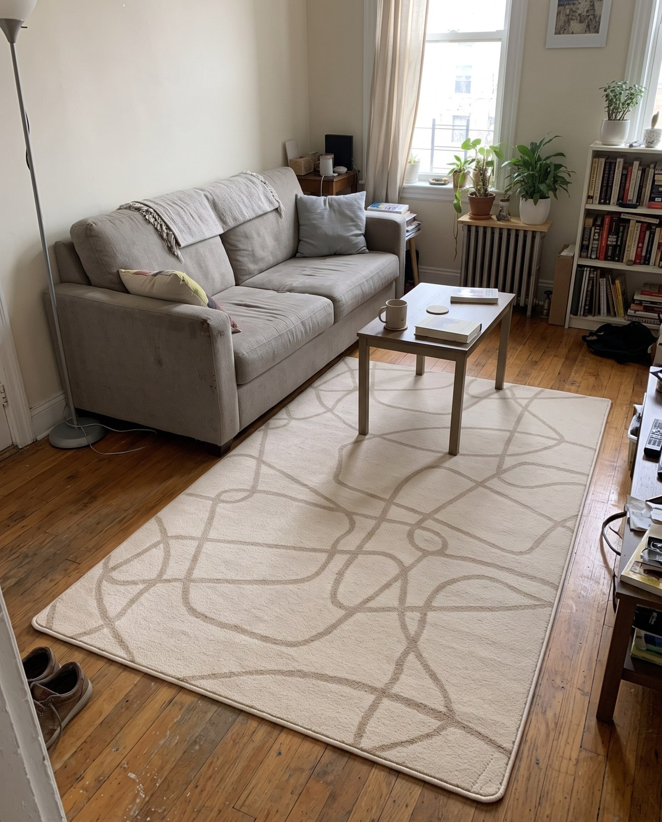 Detail image of 4' x 6' Purcell · Abstract rug, ivory