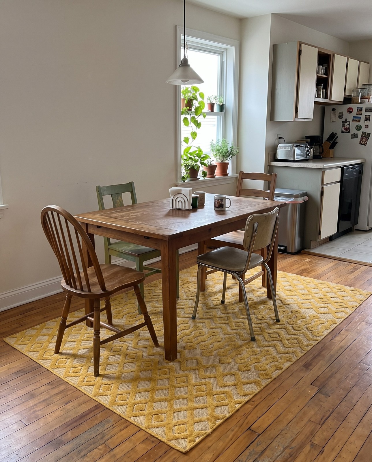 6' x 9' Creed · Diamond Outdoor Rug, yellow