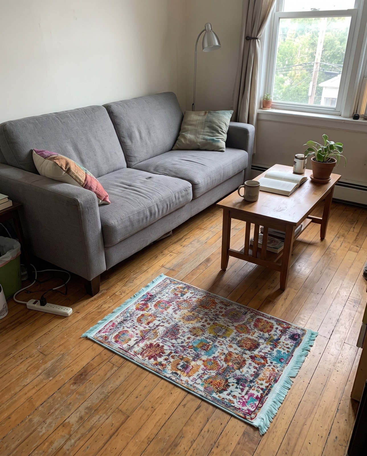 2' 2 x 3' Tansy · Border rug, multi