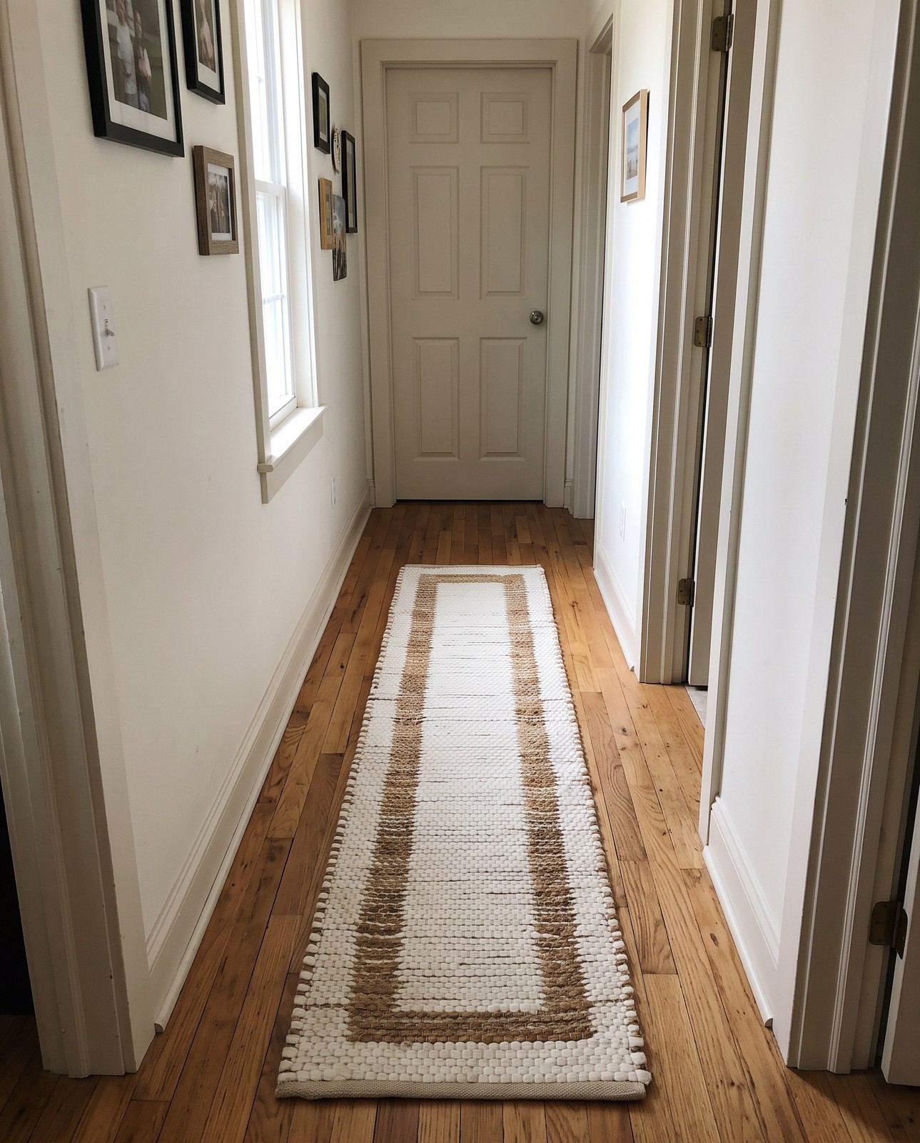 0' 9 x 2' 6 Stafford · Border Chindi Rug, white and natural