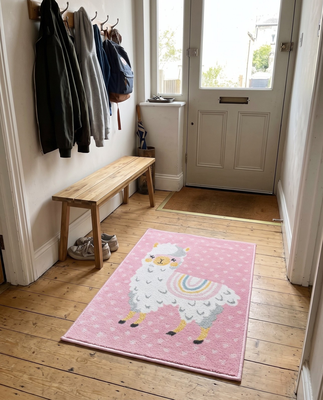 2' 2 x 3' Lantern · Border rug, pink