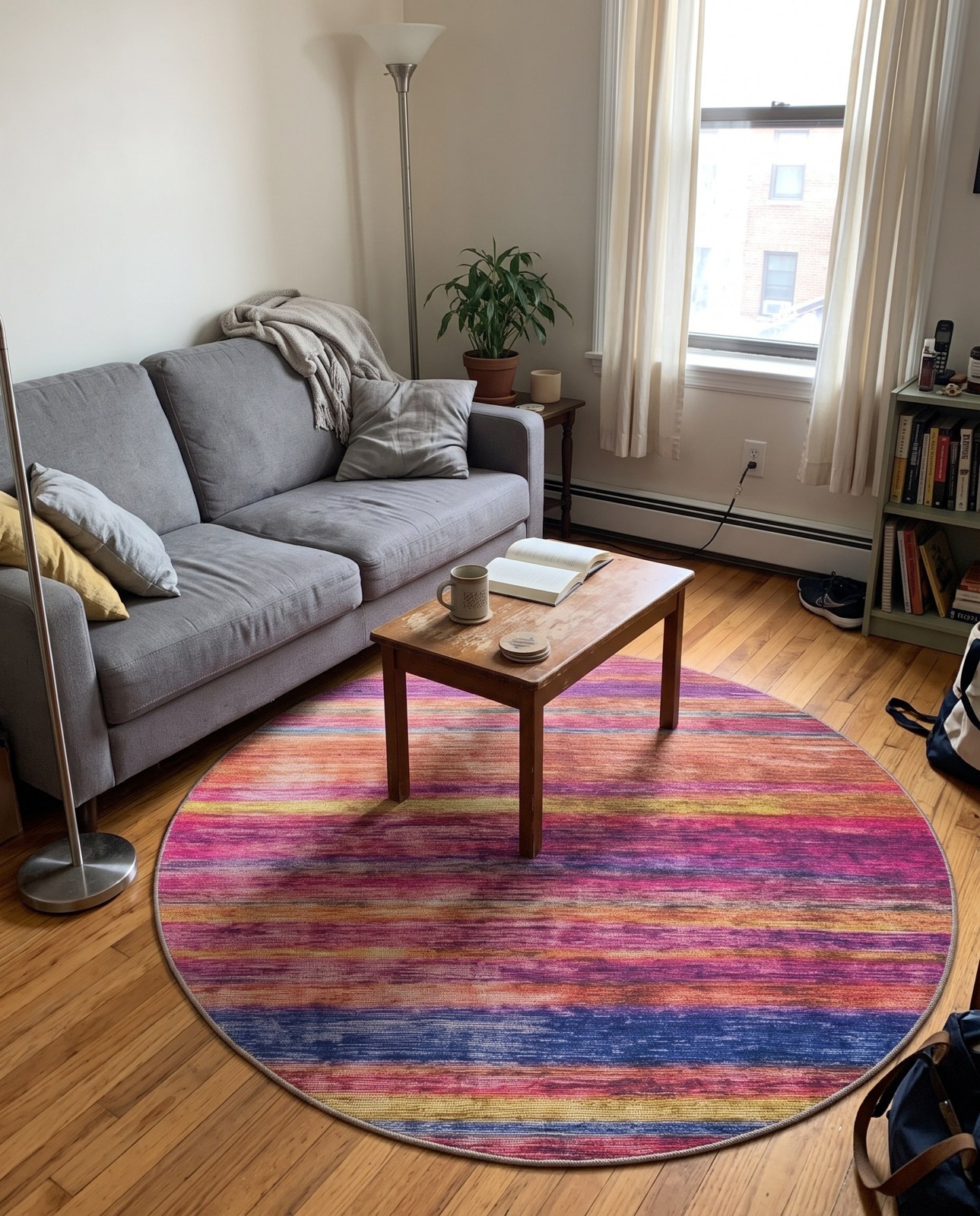 5' x 5' Prewitt · Striped rug, multi