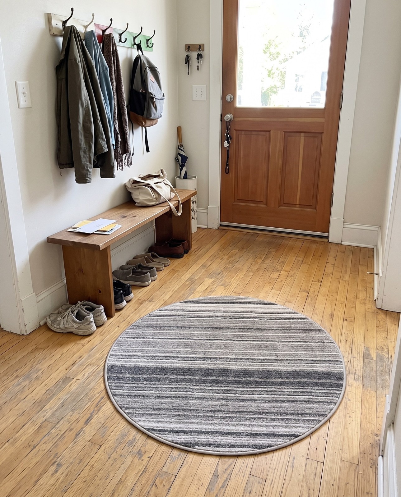 2' 2 x 3' Jagger · Striped rug, gray