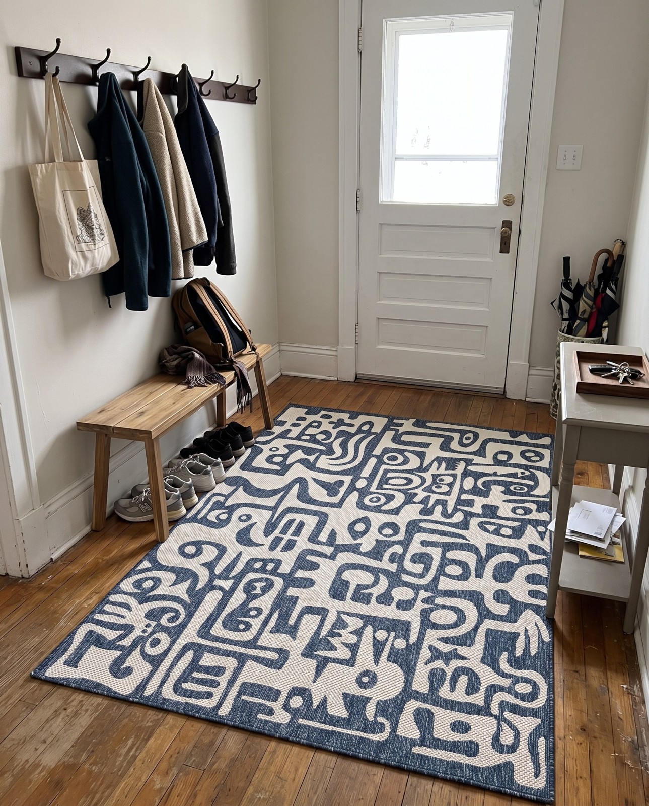 2' x 3' Hungerford · Abstract Outdoor Rug, blue