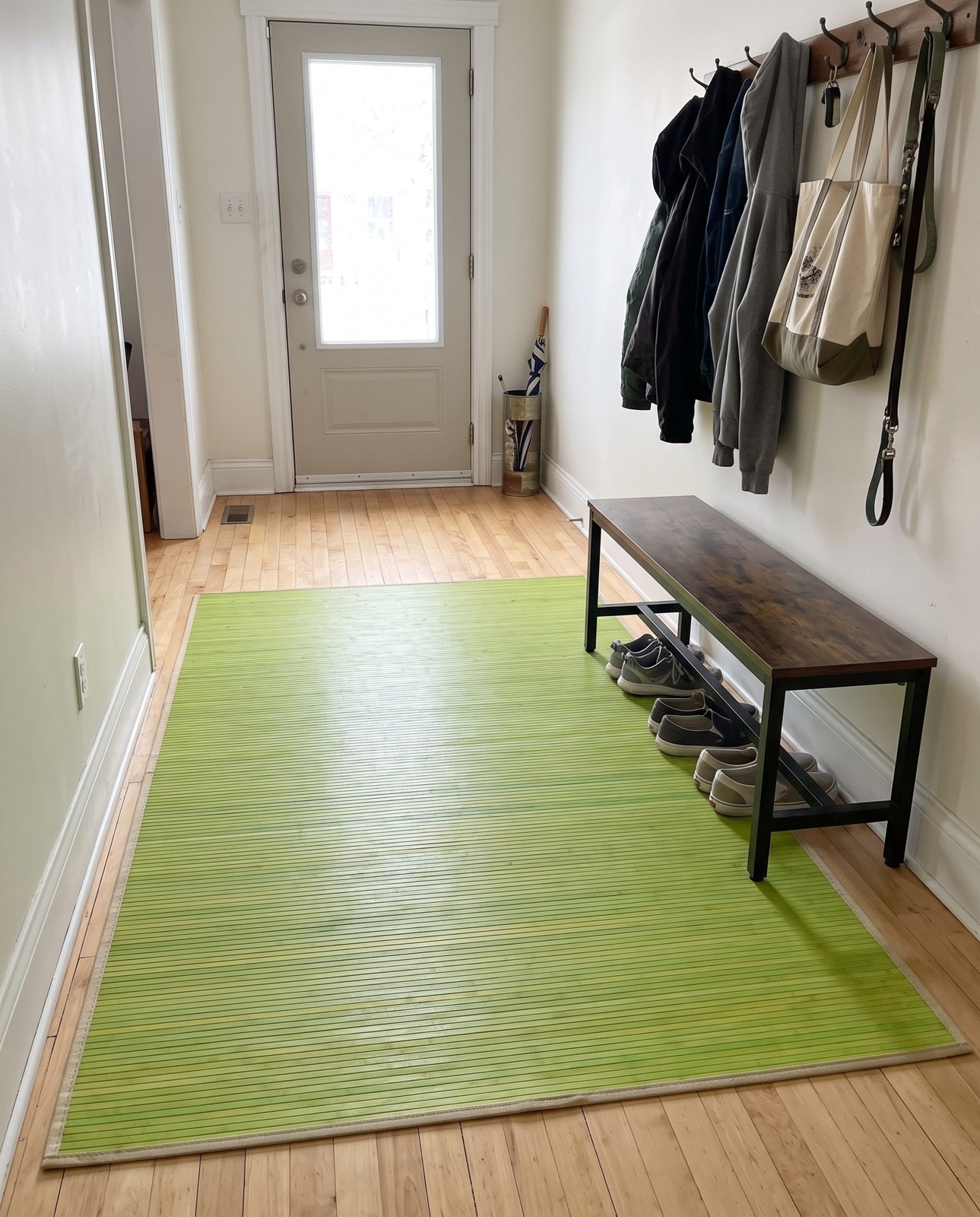 Detail image of 6' x 9' Nora · Striped rug, green
