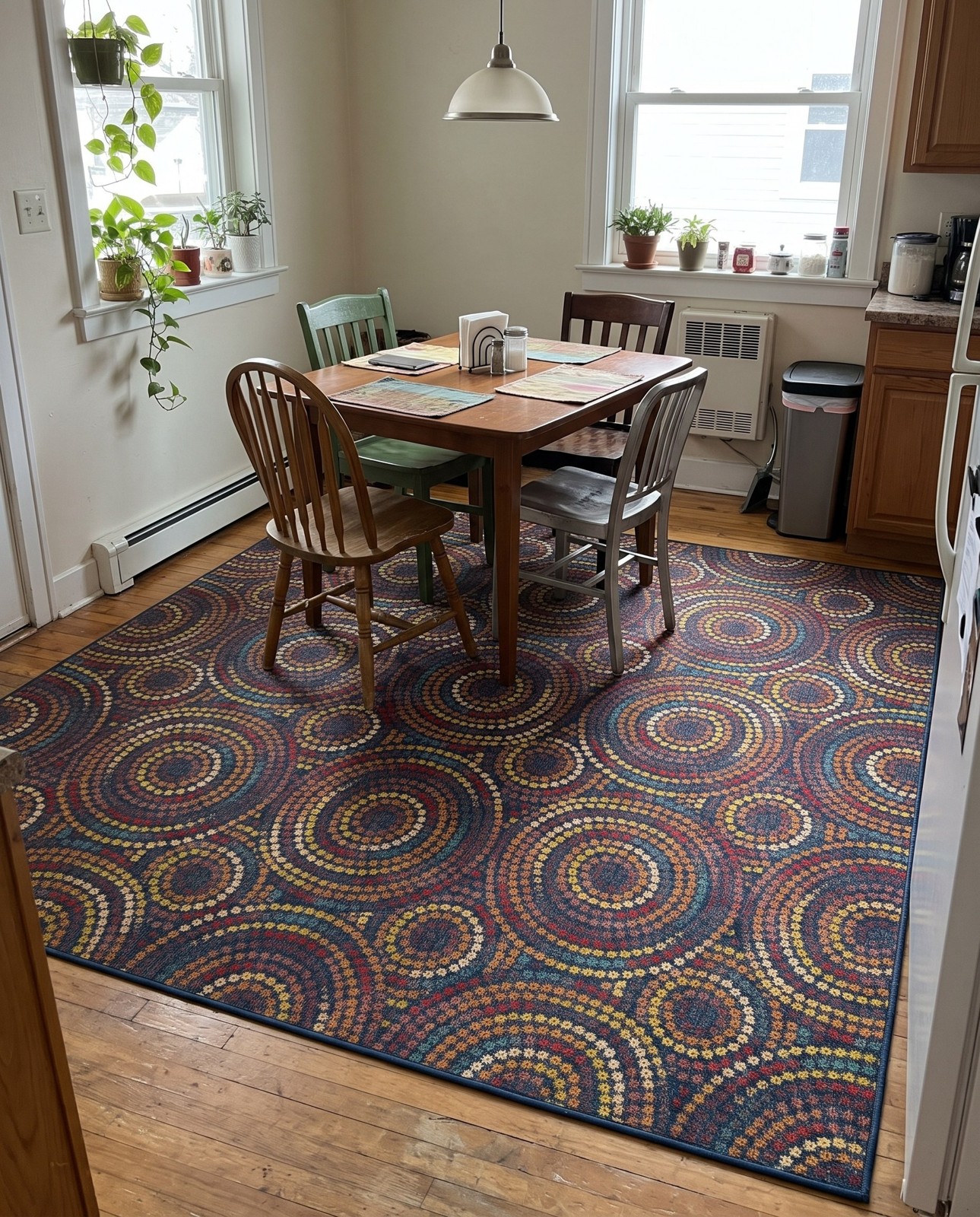 10' x 10' Wimberly · Concentric dotted rings Outdoor Rug, multicolor