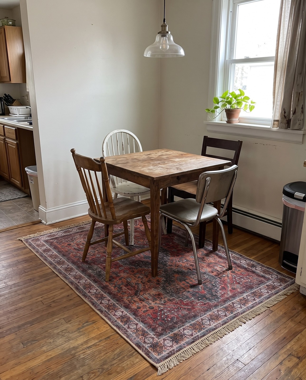 3' 6 x 5' 6 Cowper · Border Washable Rug, rust red