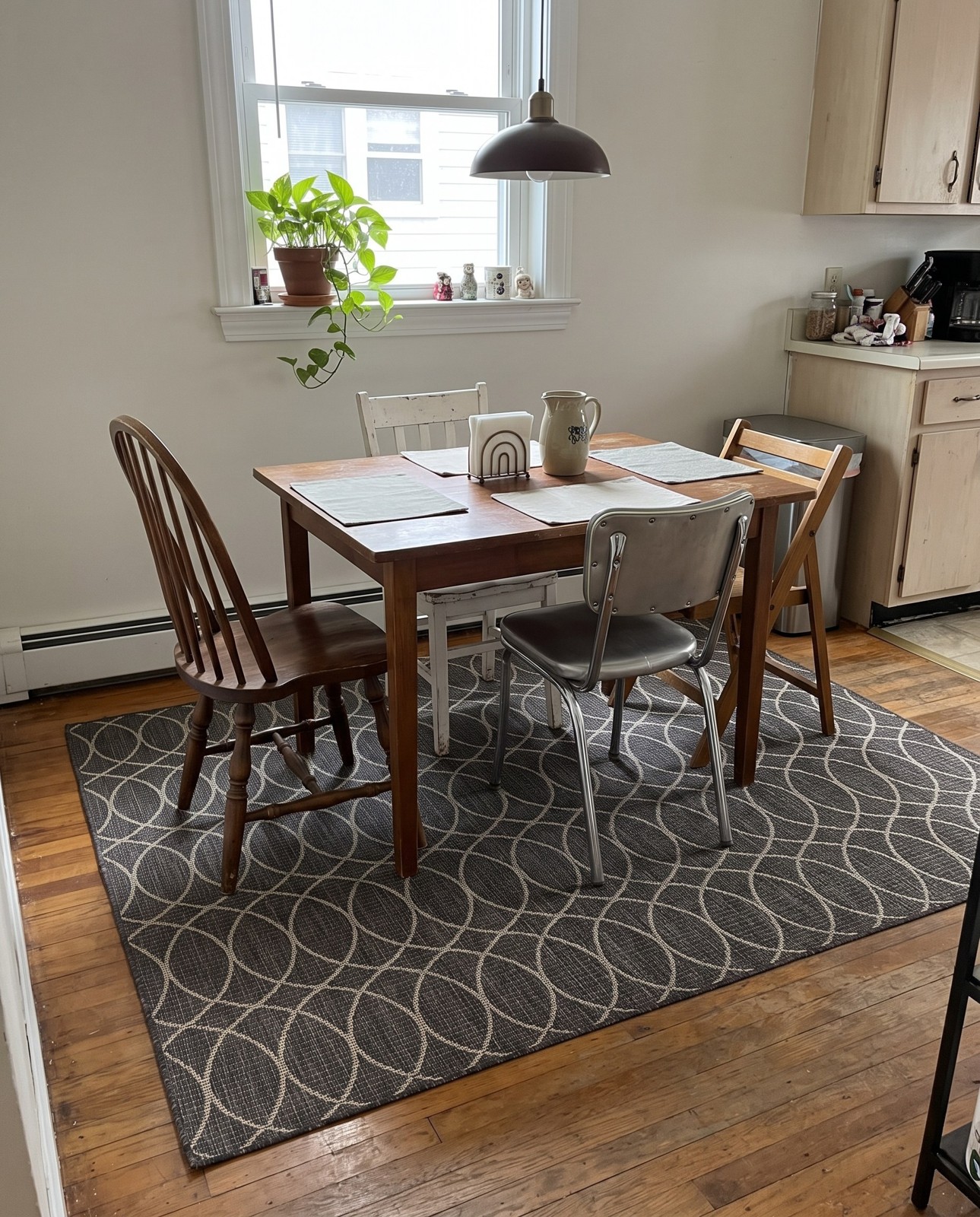 2' x 3' Atkins · Geometric Outdoor Rug, charcoal