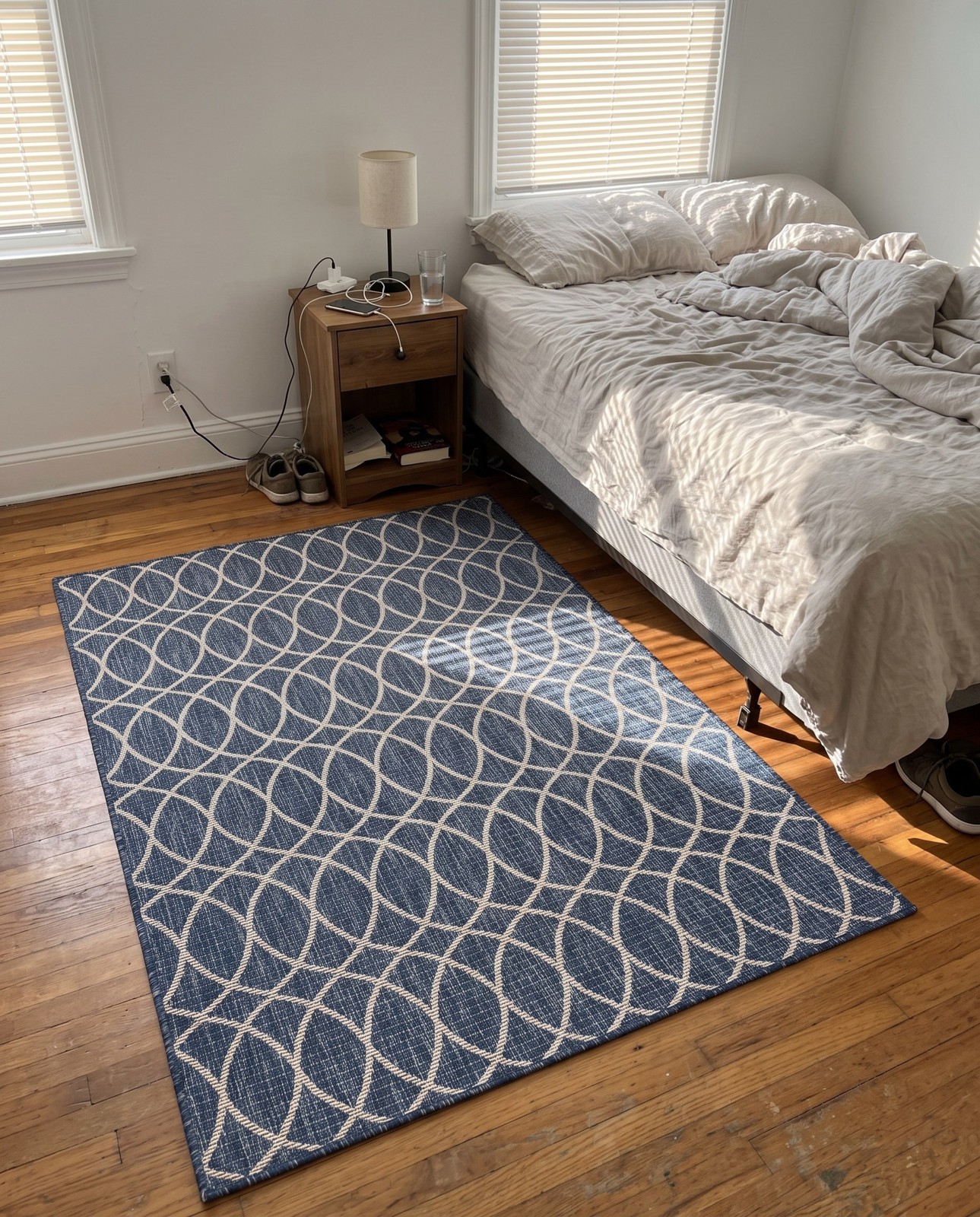 Detail image of 2' x 3' Atkins · Lattice Outdoor Rug, blue