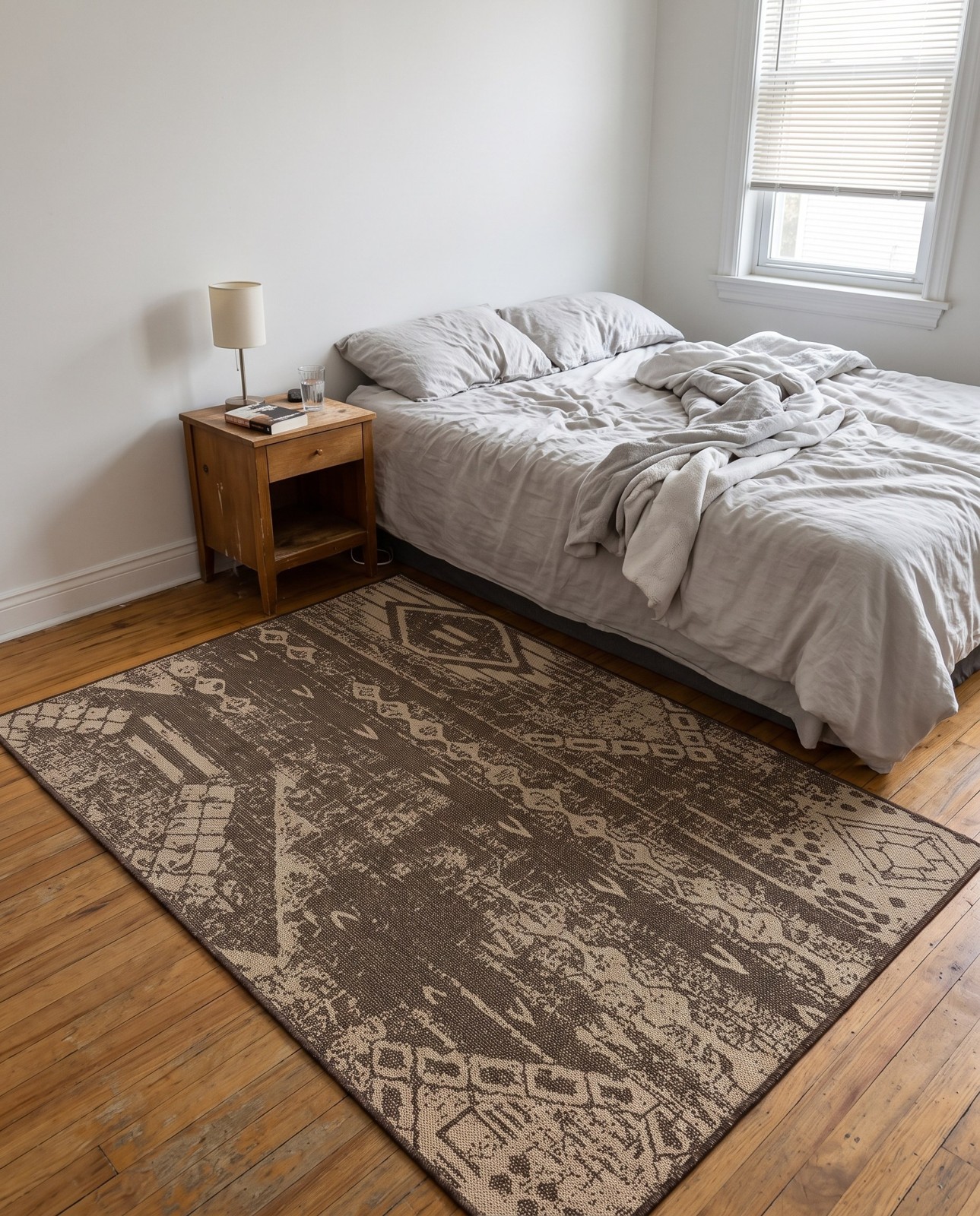 5' 3 x 8' Luckett · Patchwork rug, natural and brown