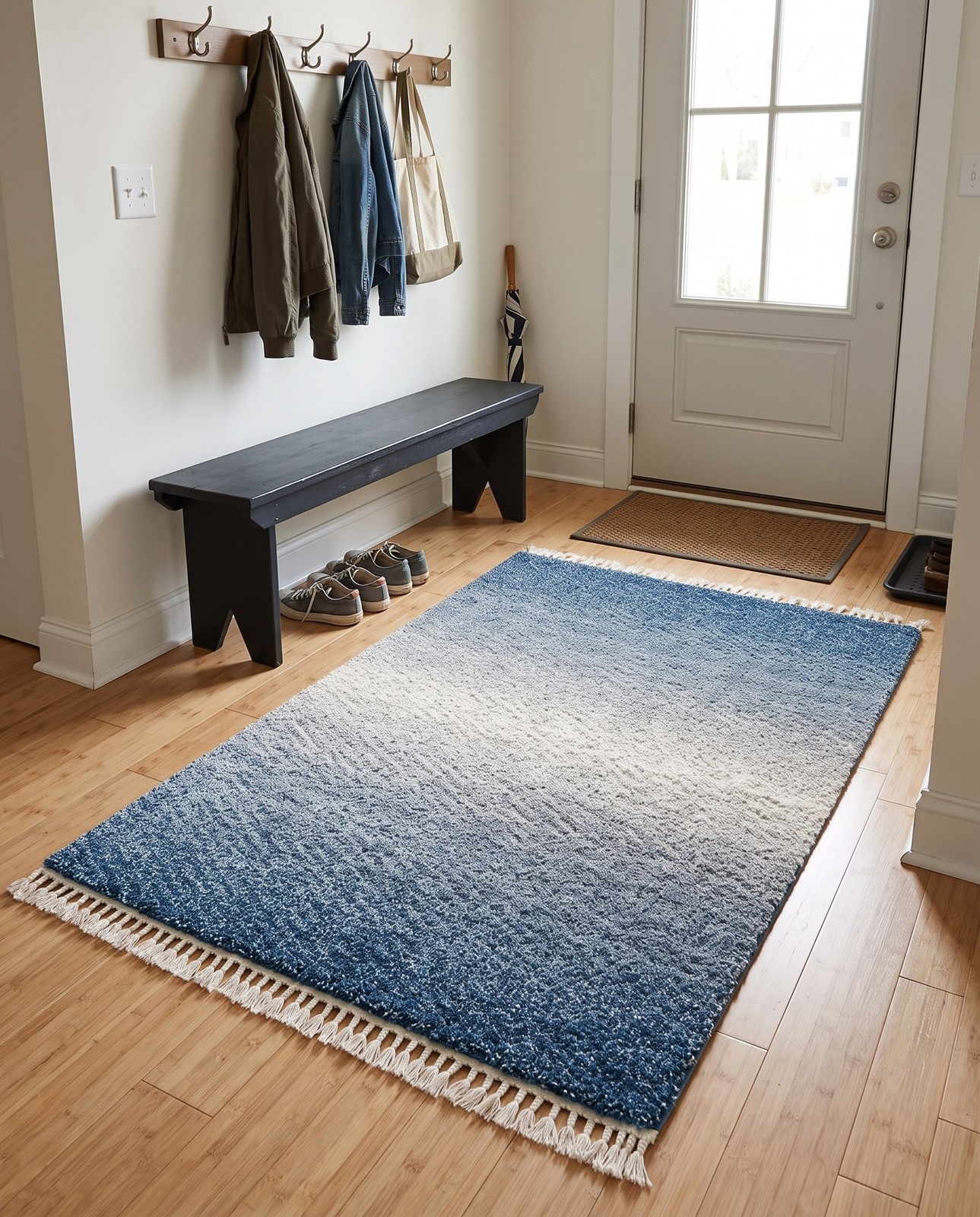4' x 6' Kyle · Gradient Shag Rug, blue and ivory