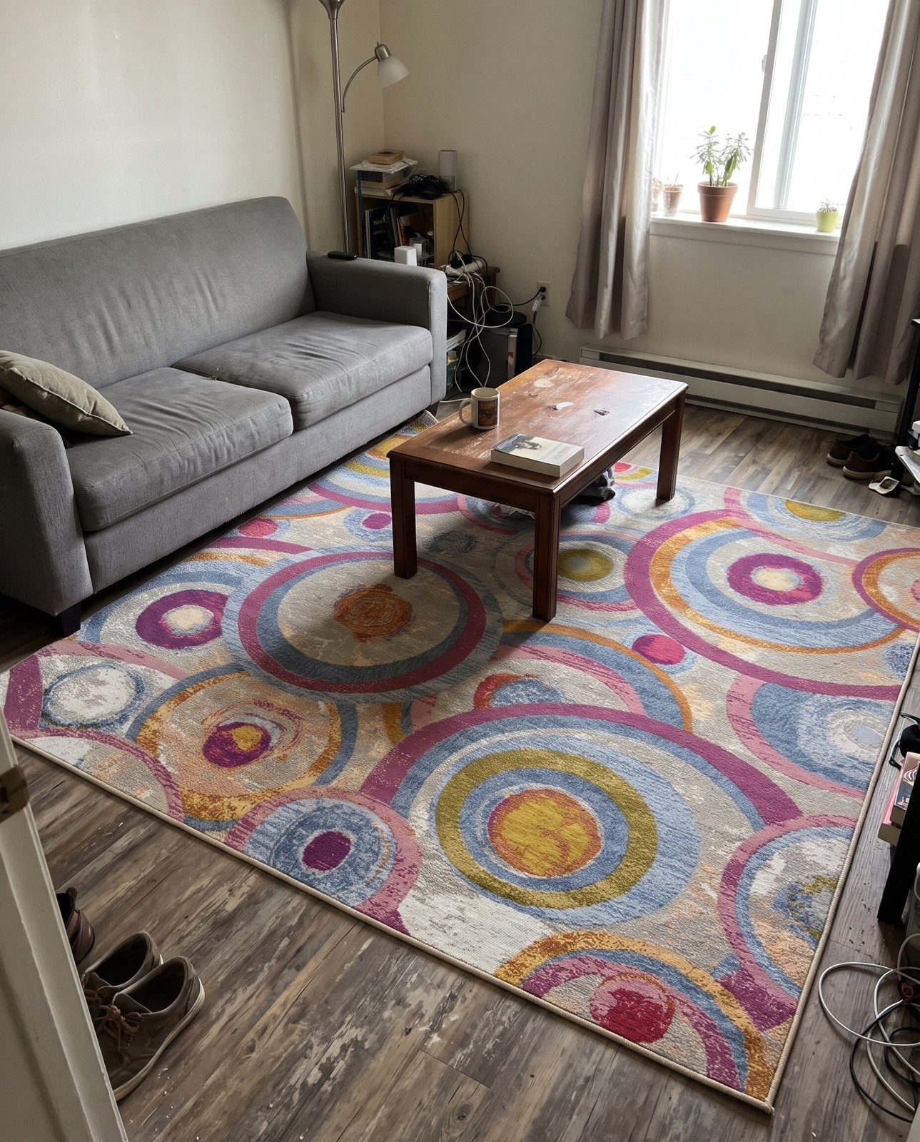 7' 10 x 7' 10 Lomax · Abstract circles Outdoor Rug, multi