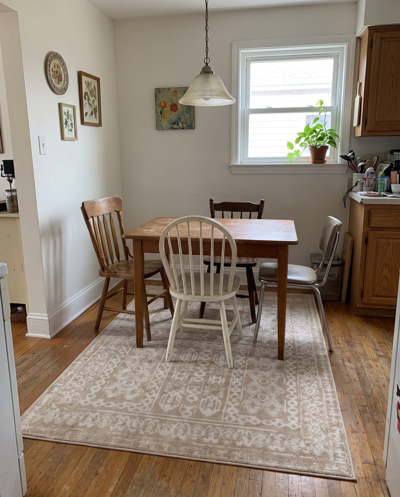2' x 3' Fitch · Border rug, beige